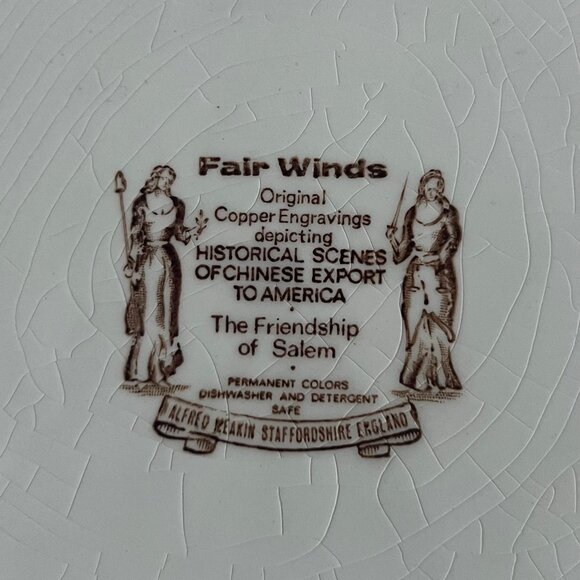 Alfred Meakin Fair Winds "The Friendship Of Salem" Vintage Dinner Plate - Picture 2 of 3